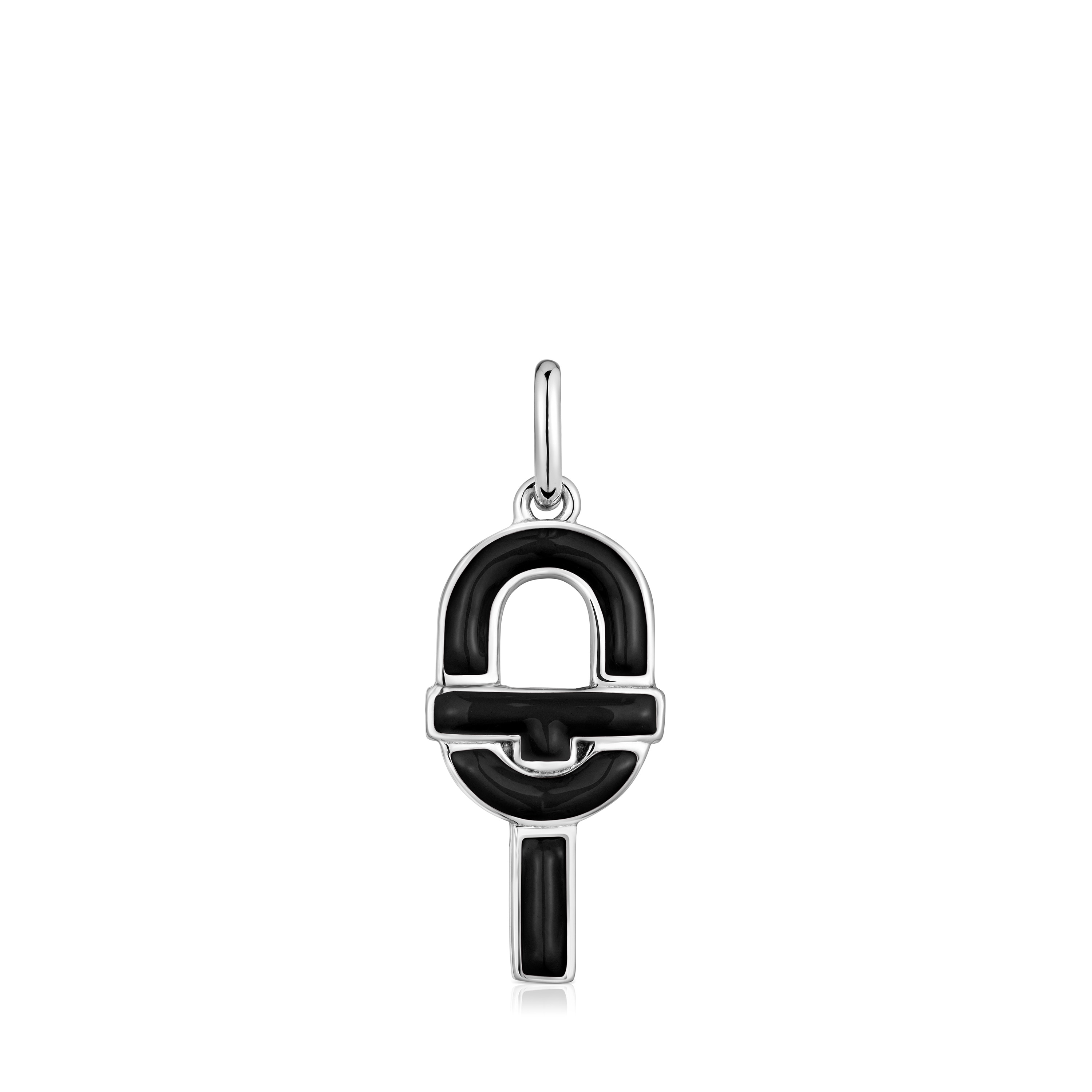 Colgante mediano de plata y esmalte negro TOUS MANIFESTO