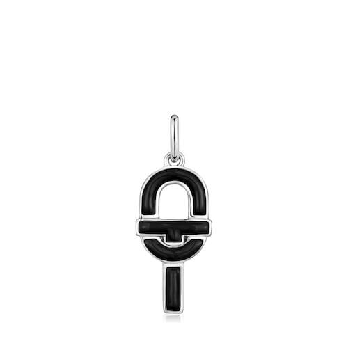 Medium silver and black enamel Pendant TOUS MANIFESTO