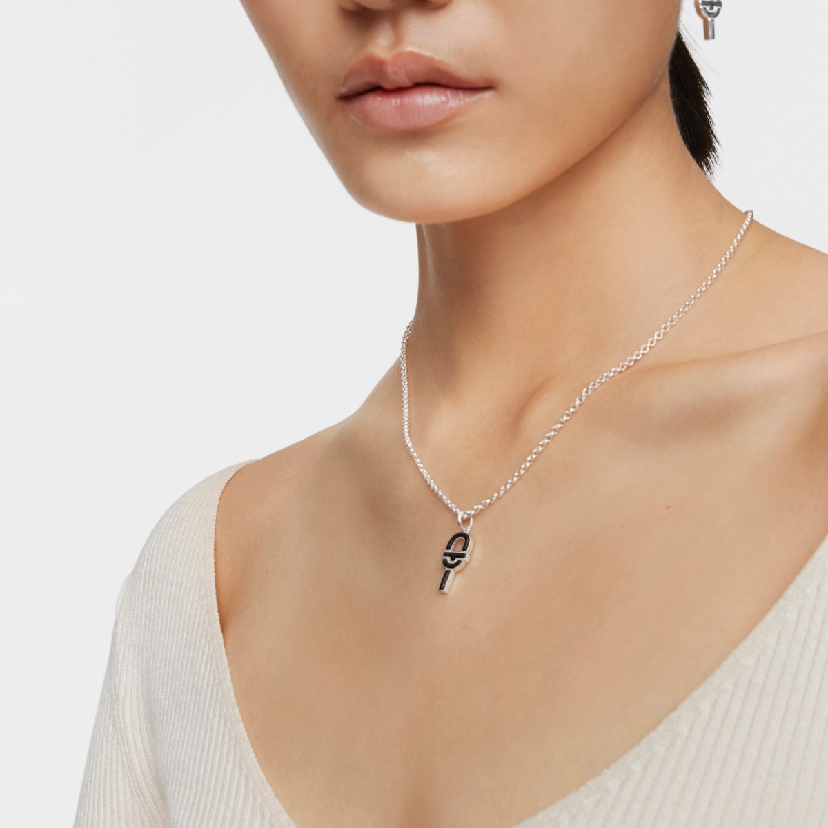 Medium silver and black enamel Pendant TOUS MANIFESTO