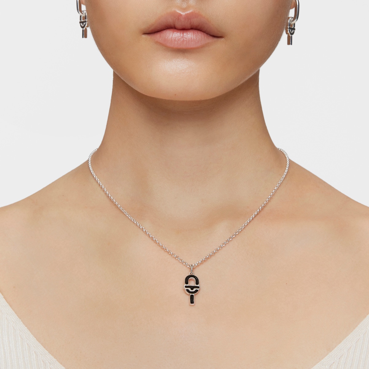 Medium silver and black enamel Pendant TOUS MANIFESTO