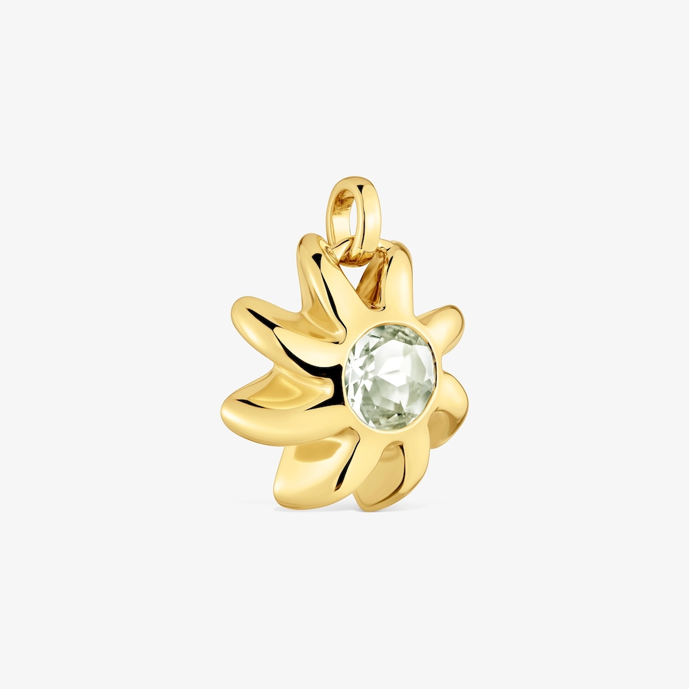 Pendant with 18K gold vermeil and prasiolite Galia