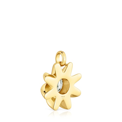 Pendant with 18kt gold plating over silver and prasiolite Galia