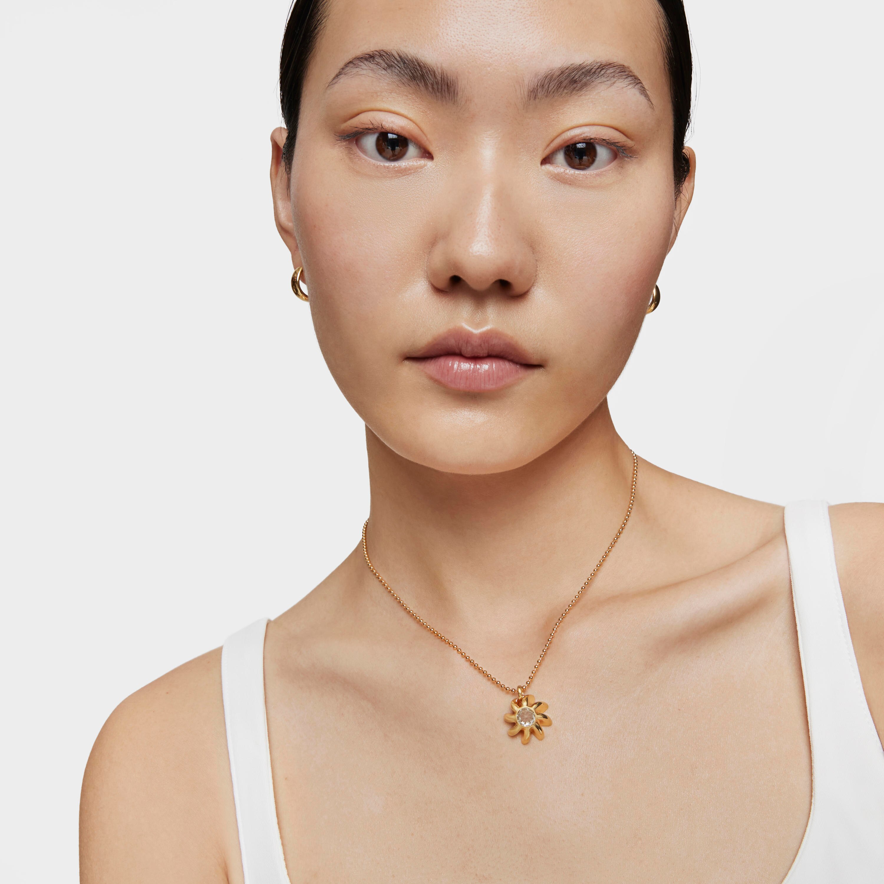 Pendant with 18K gold vermeil and prasiolite Galia