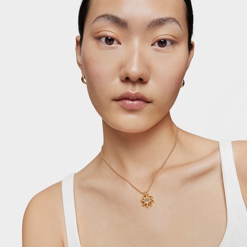 Pendant with 18kt gold plating over silver and prasiolite Galia