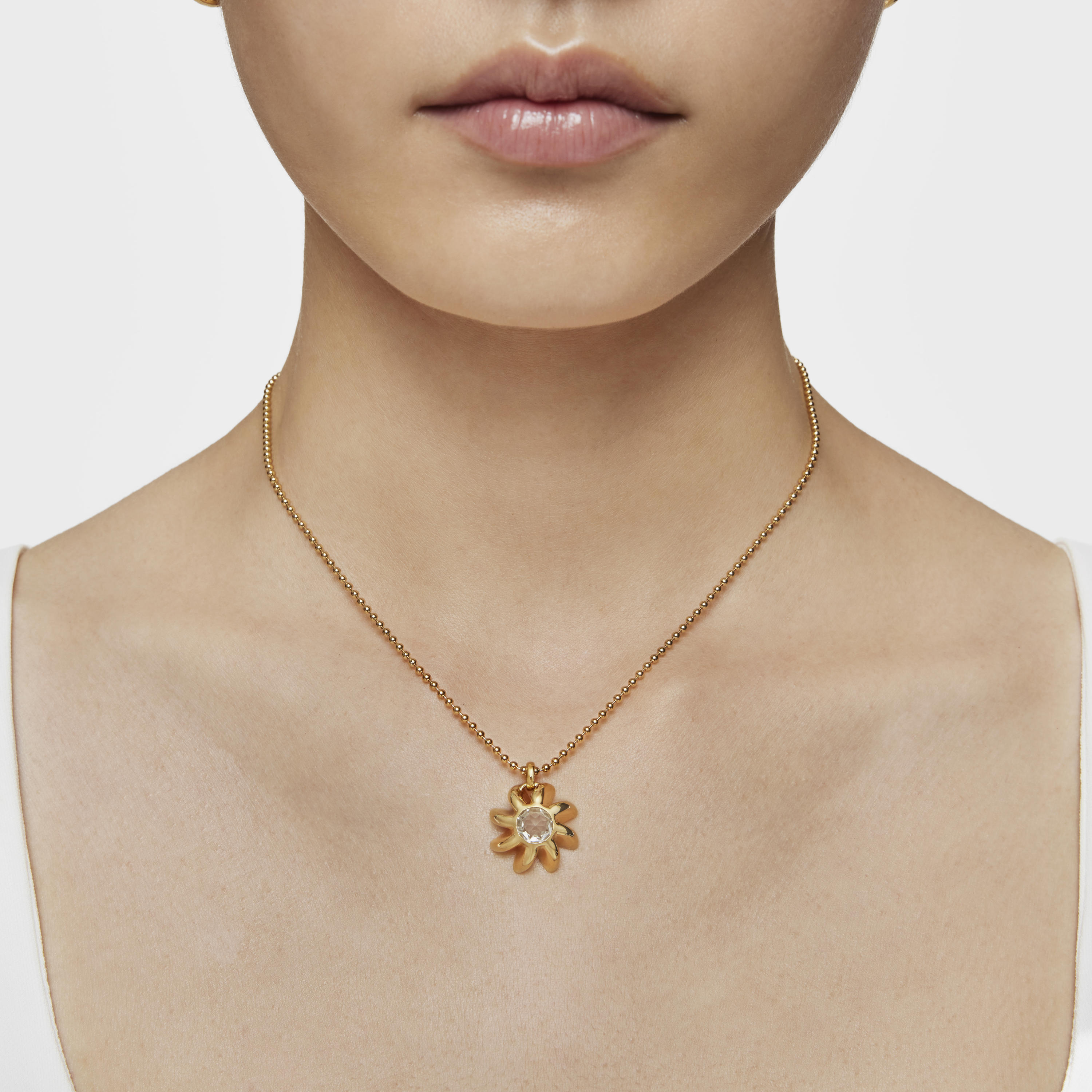 Pendant with 18K gold vermeil and prasiolite Galia