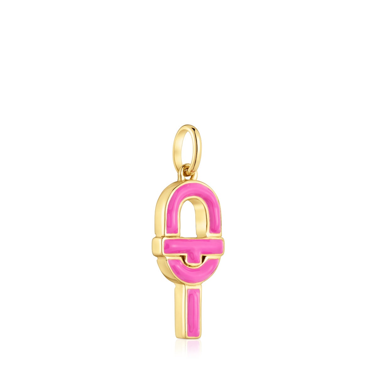 Colgante mediano con baño de oro 18 kt sobre plata y esmalte fucsia TOUS MANIFESTO