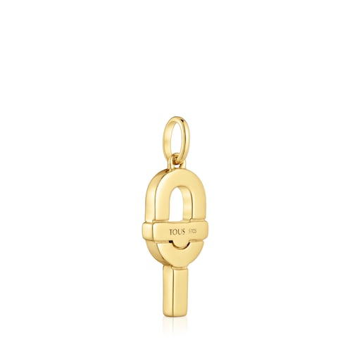 Medium Pendant with 18kt gold plating over silver and fuchsia-colored enamel TOUS MANIFESTO