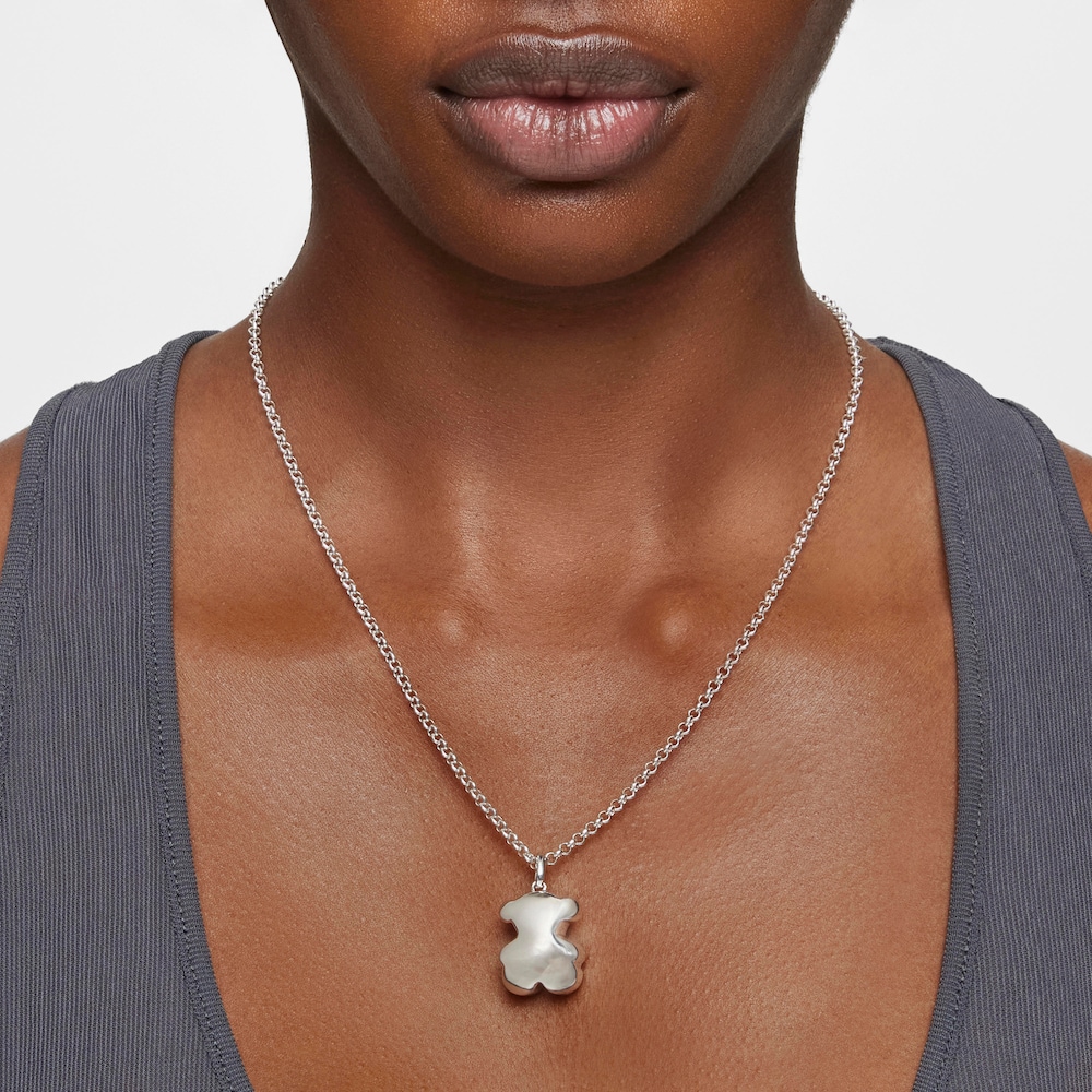 Colgante mediano de plata oso Bold Motif