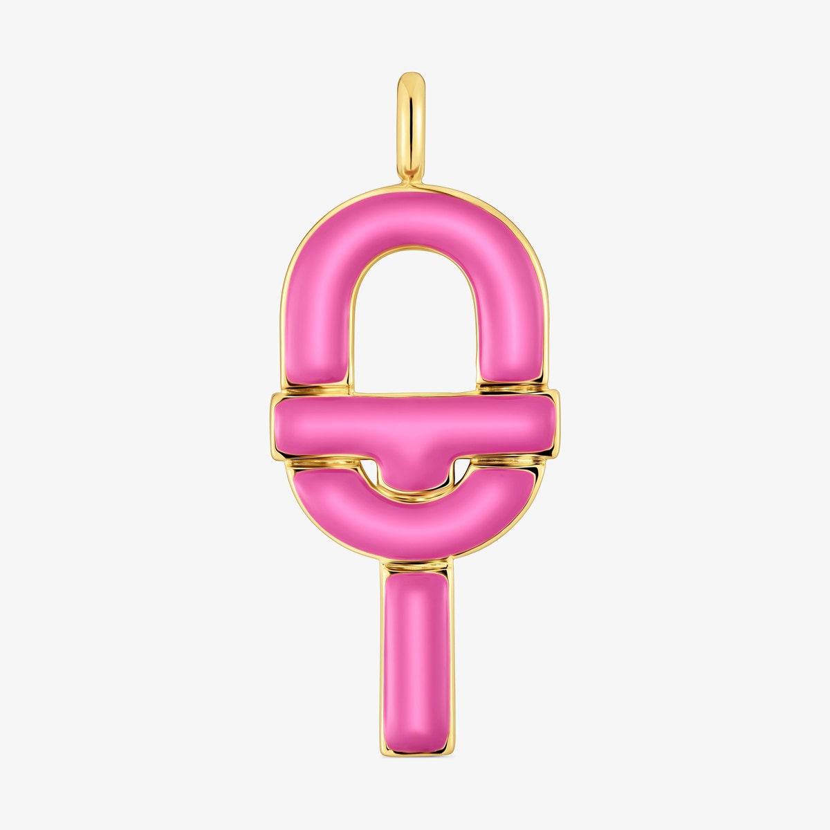 Tous - Colgante Grande Con Baño De Oro 18 Kt Sobre Plata Y Esmalte Fucsia Tous Manifesto - Rosa