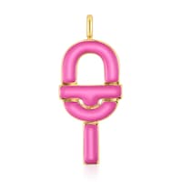 Colgante grande con baño de oro 18 kt sobre plata y esmalte fucsia TOUS MANIFESTO