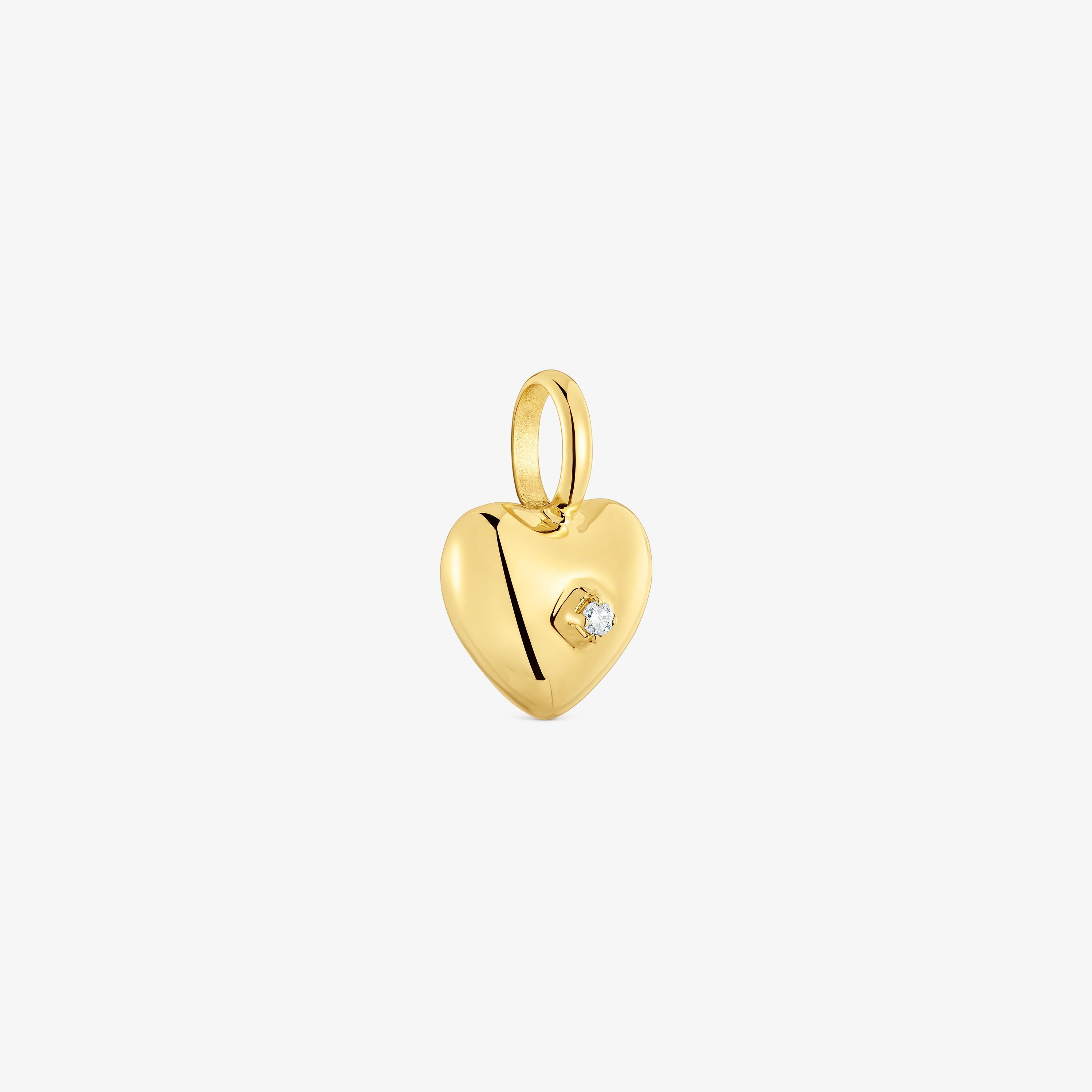 18K solid gold Pendant with small heart diamond My Other Half