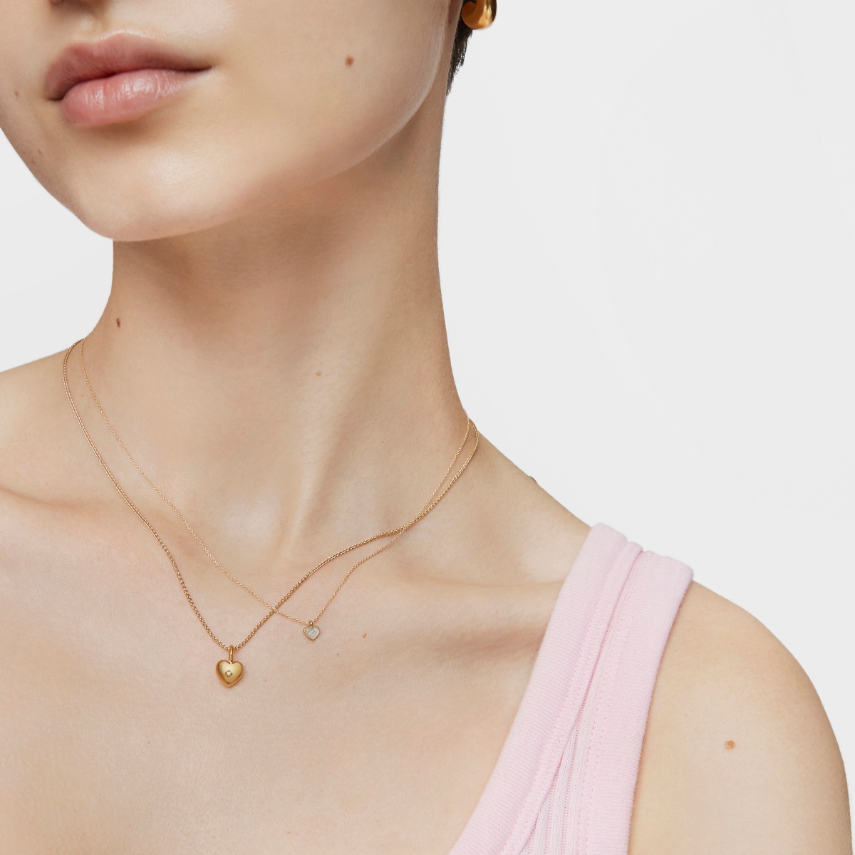 Gold Pendant with small heart diamond My Other Half