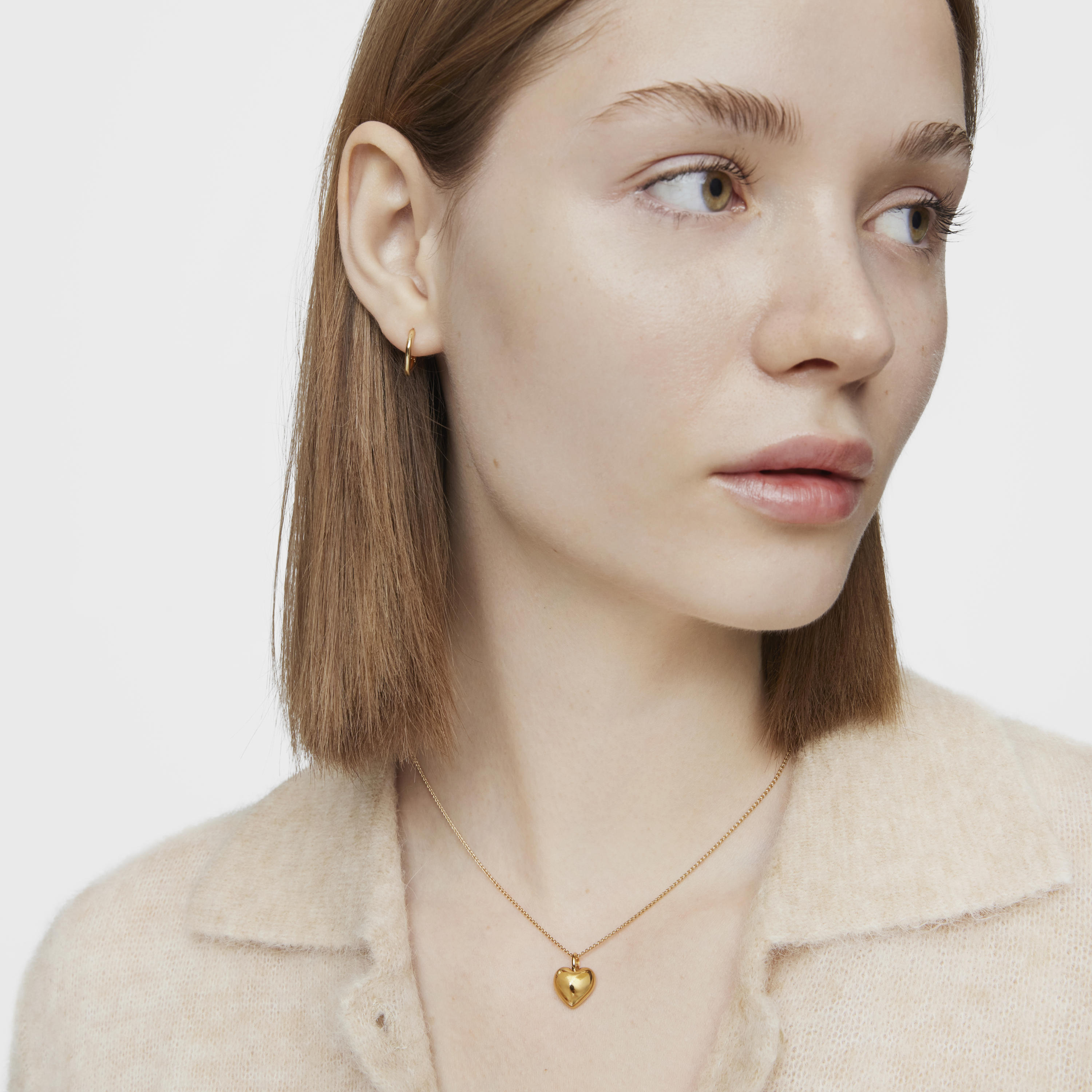 Small 18K solid gold heart Pendant My Other Half