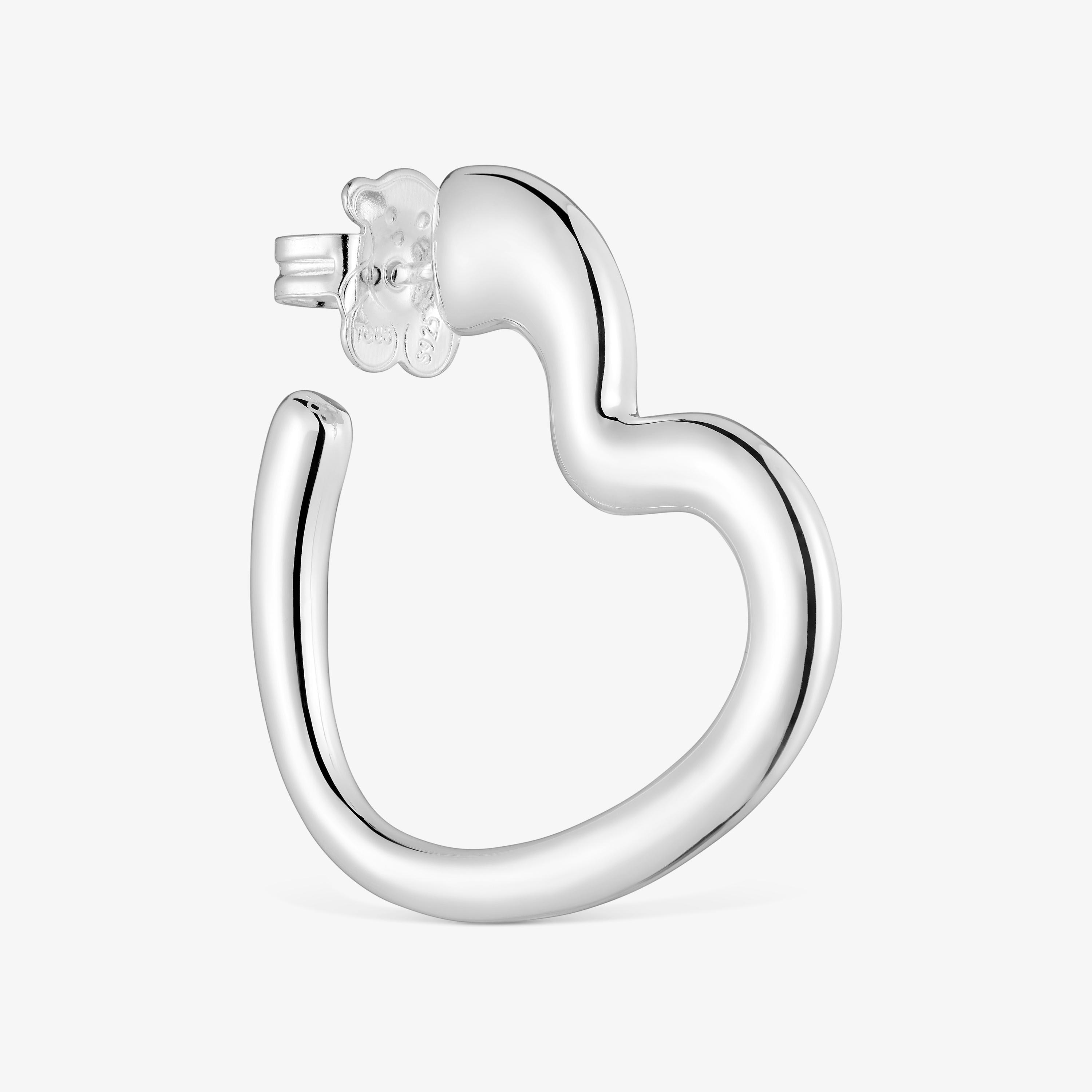 Single silver heart Hoop earring My Other Half