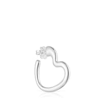 Single silver heart Hoop earring My Other Half