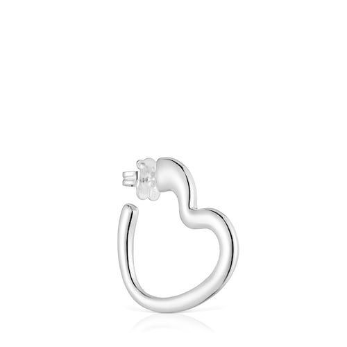 Single silver heart Hoop earring My Other Half