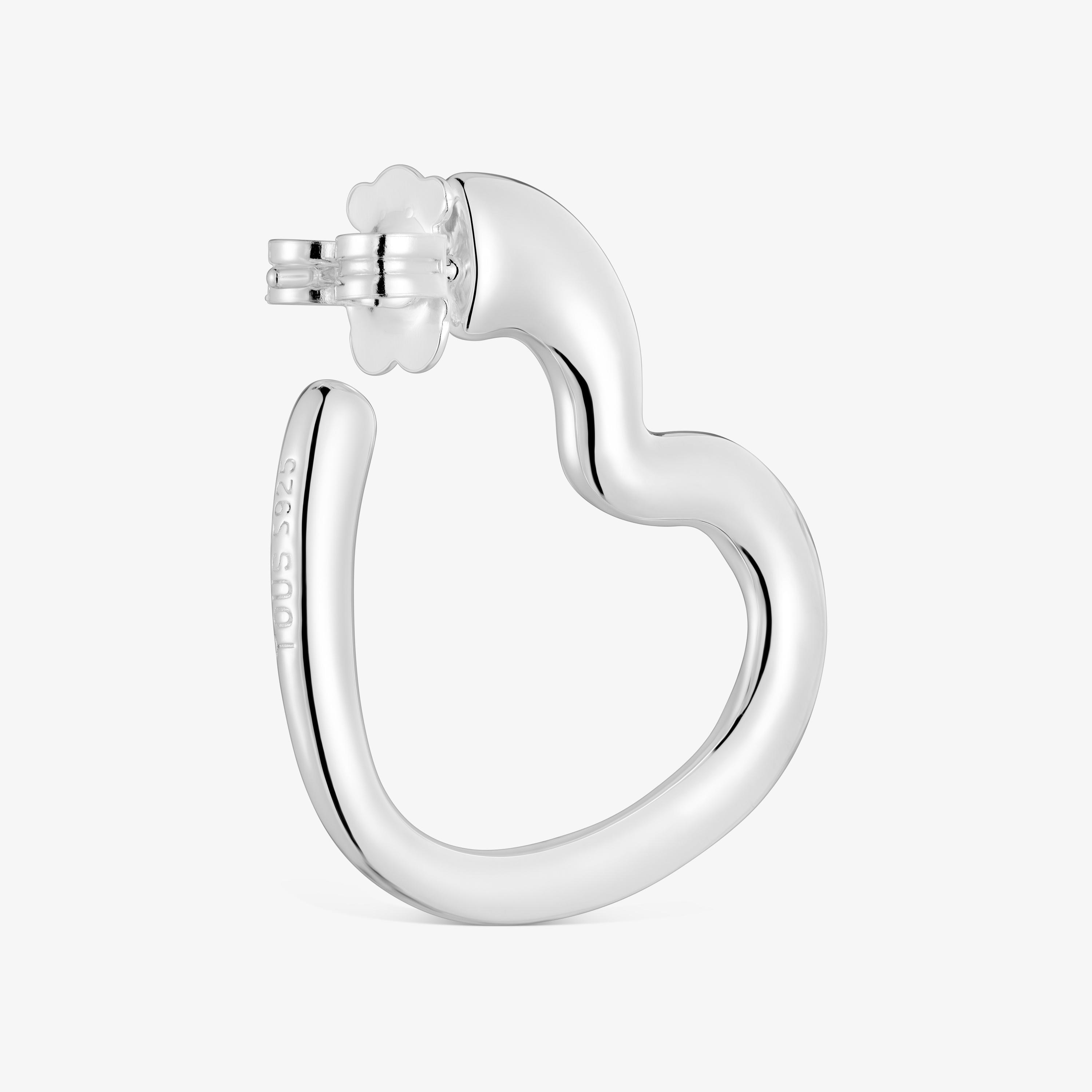 Single silver heart Hoop earring My Other Half