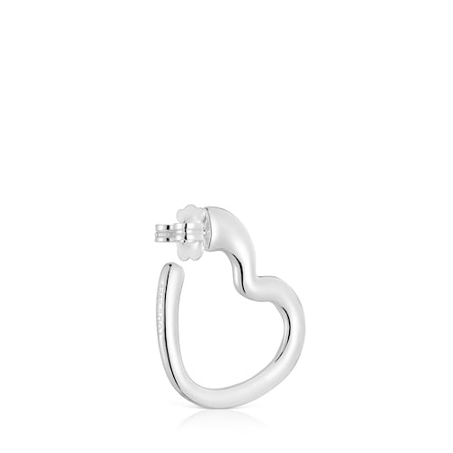 Single silver heart Hoop earring My Other Half
