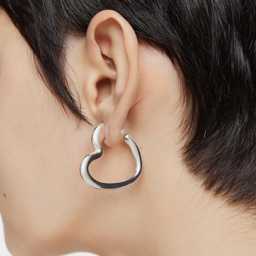 Single silver heart Hoop earring My Other Half