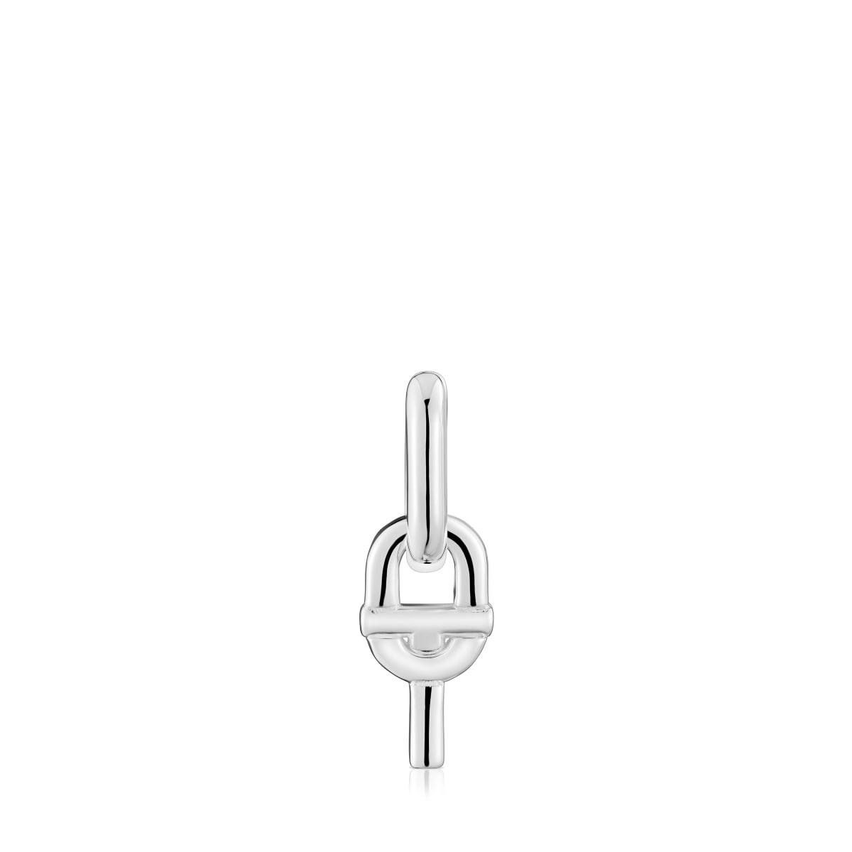 Silver single Hoop earrings with motif pendant TOUS MANIFESTO