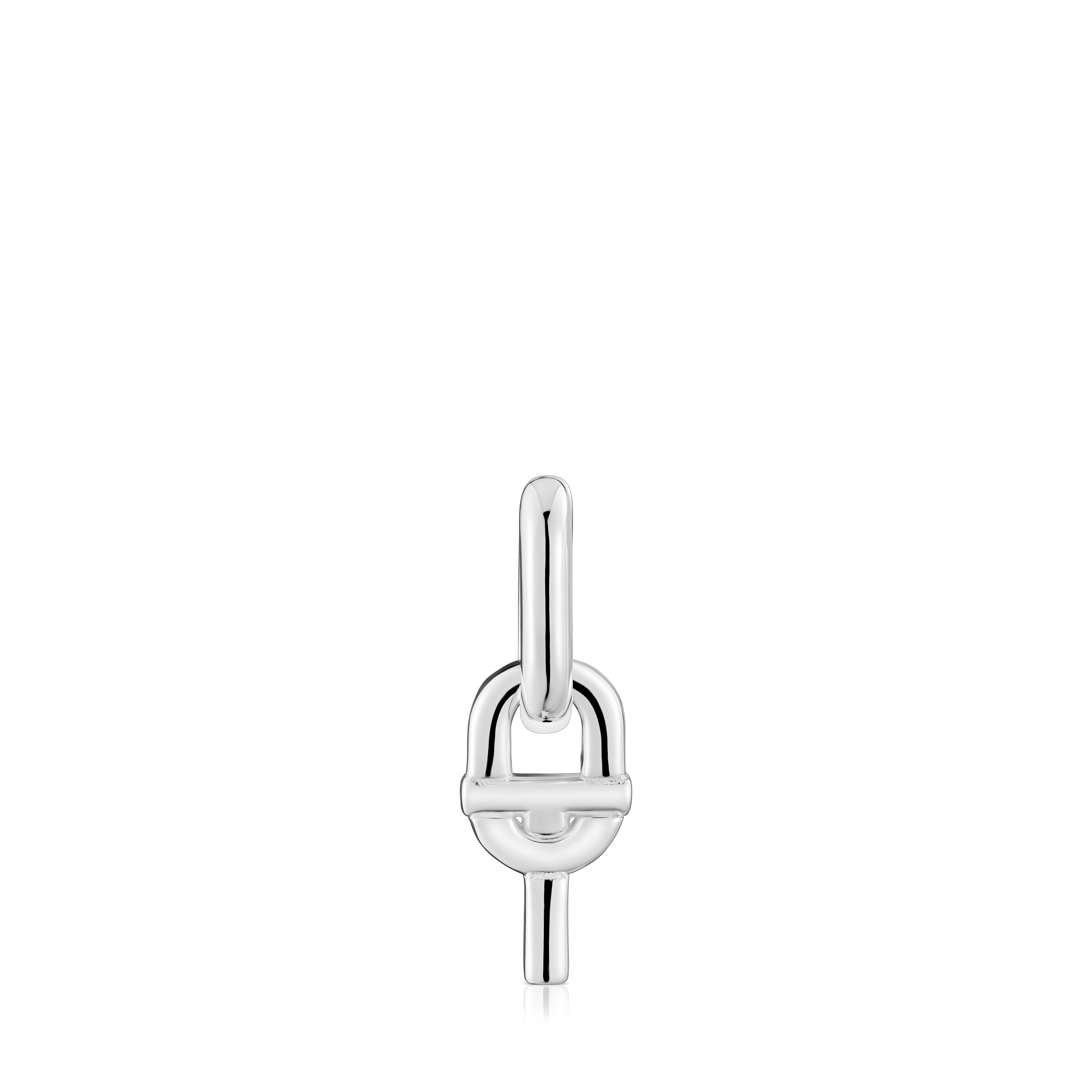 Silver single Hoop earrings with motif pendant TOUS MANIFESTO