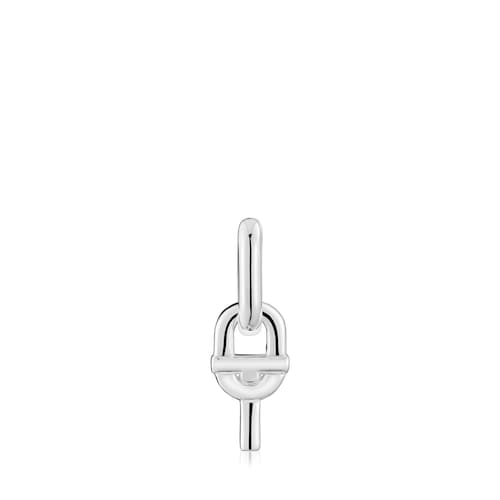 Silver single Hoop earrings with motif pendant TOUS MANIFESTO