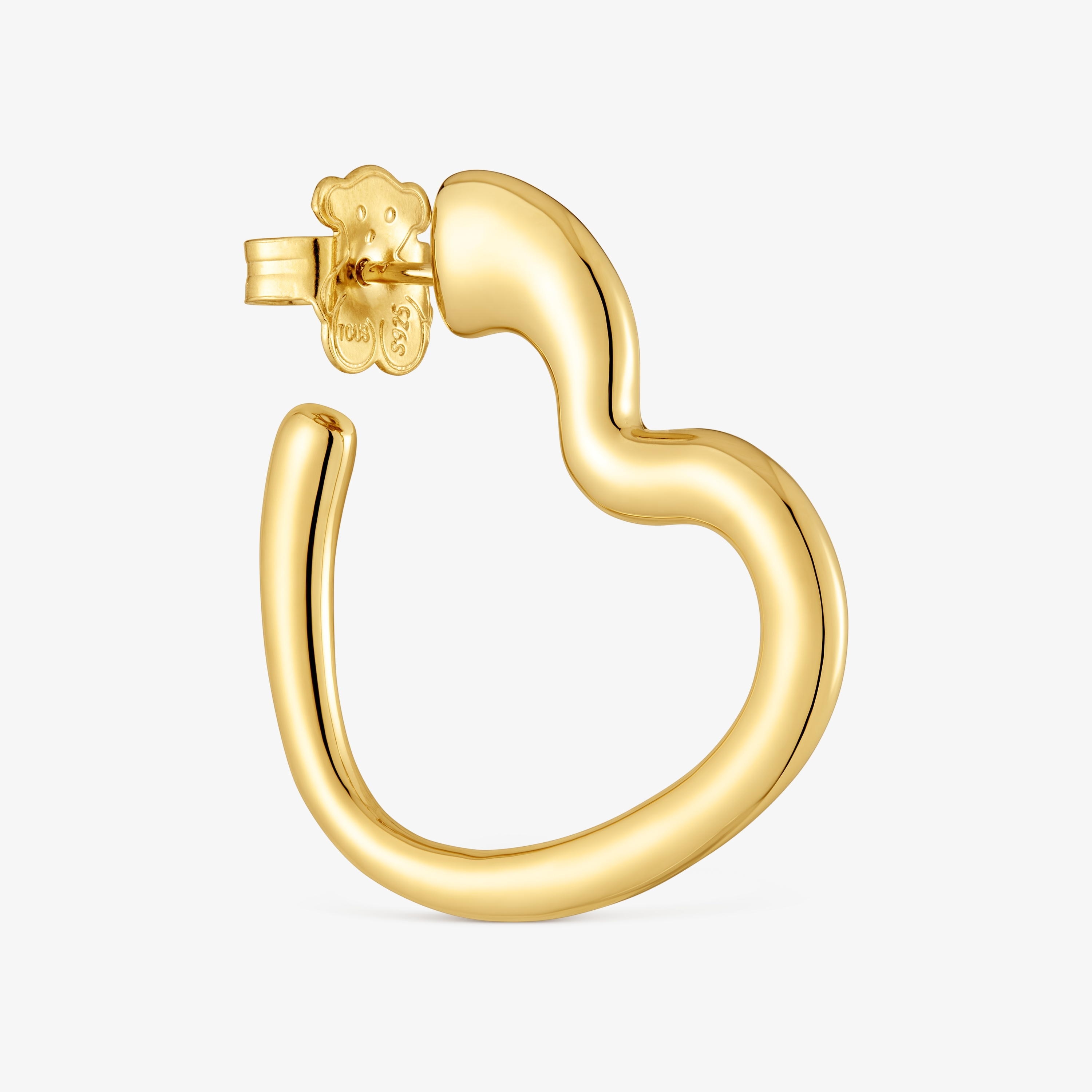 Single heart Hoop earring with 18K gold vermeil My Other Half