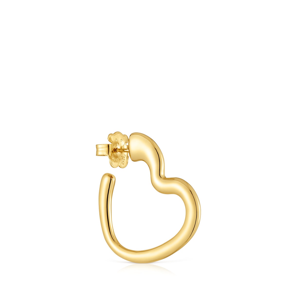 Pendiente suelto aro corazón con baño de oro 18 kt sobre plata My Other Half
