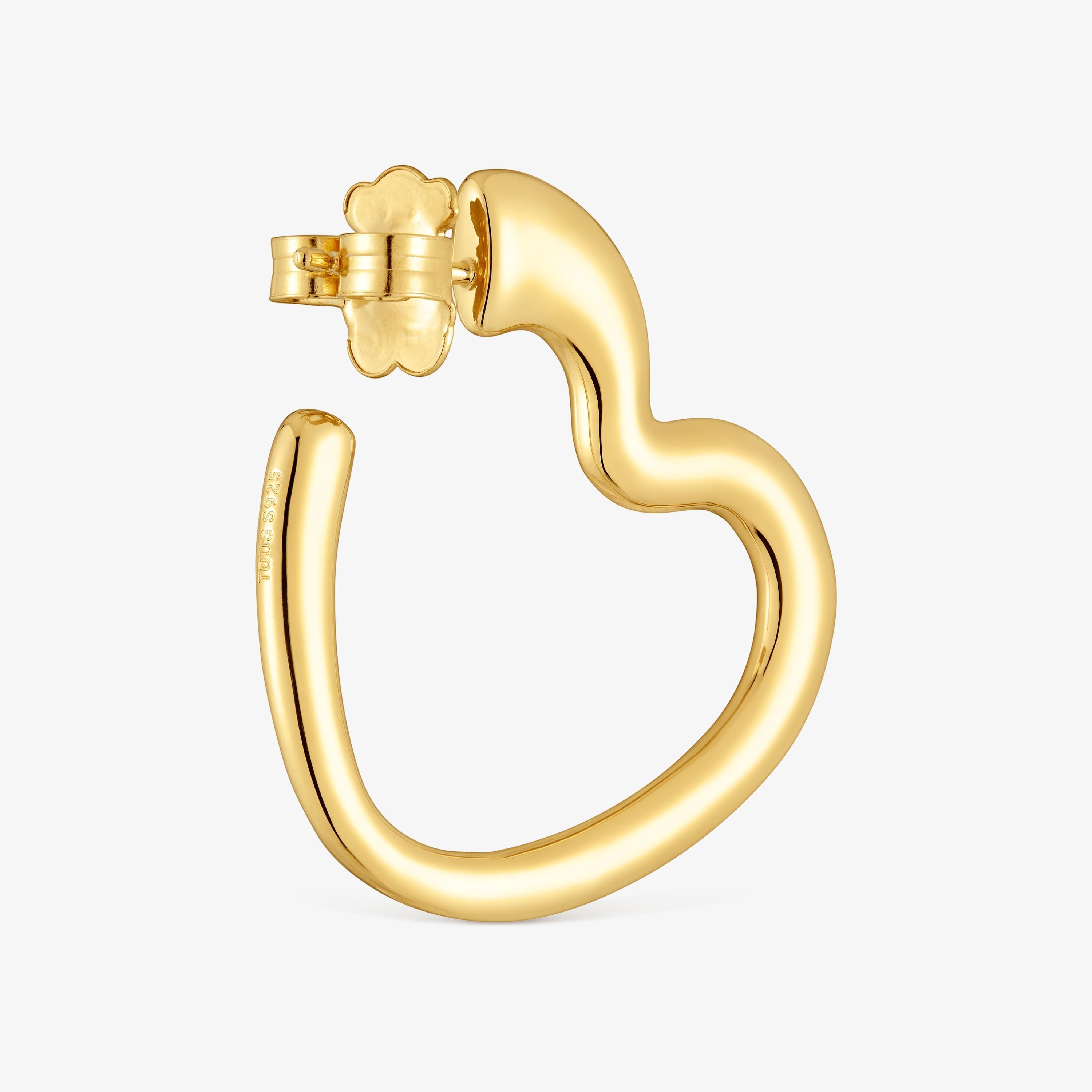 Single heart Hoop earring with 18K gold vermeil My Other Half