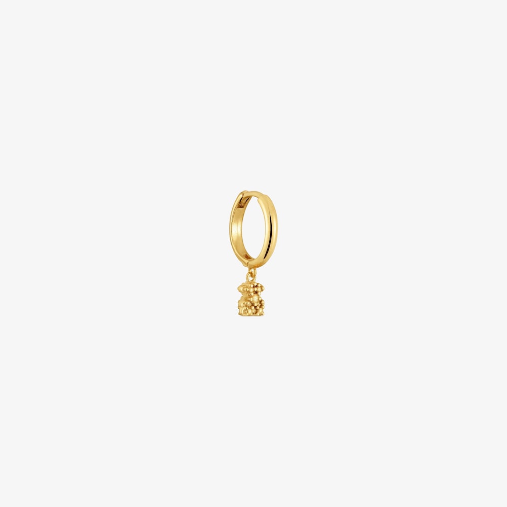 Einzel-Ohrring Creolen TOUS Grain aus 18&nbsp;kt vergoldetem Silber mit B&auml;renmotiv