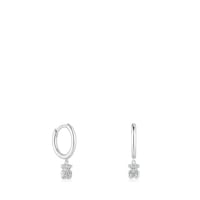 Short white-gold bear Hoop earrings with diamonds TOUS Grain