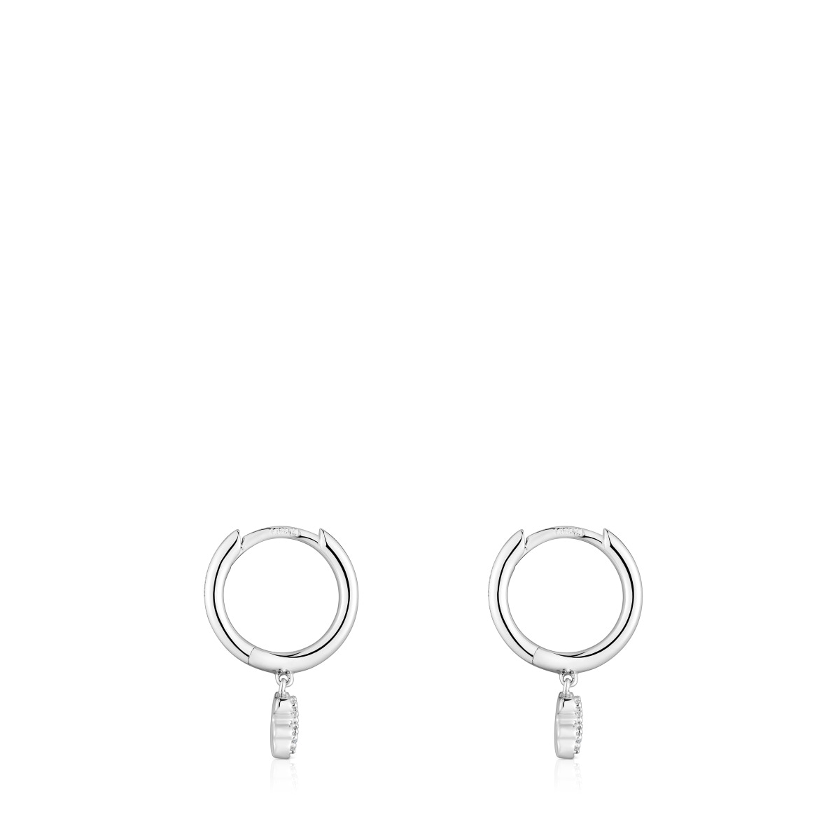 Short white-gold bear Hoop earrings with diamonds TOUS Grain