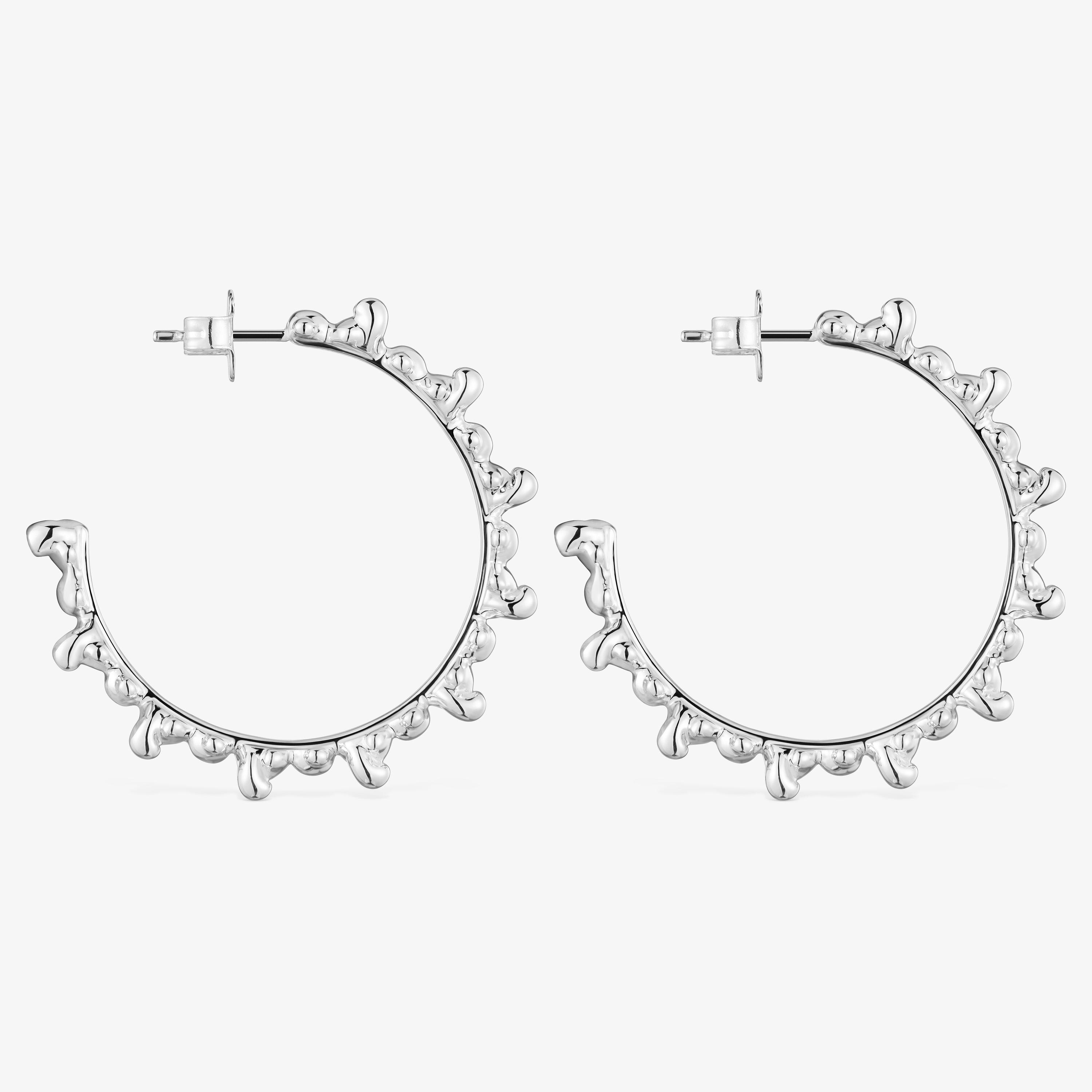 Silver hoop Earrings with bear motifs Bold Bear