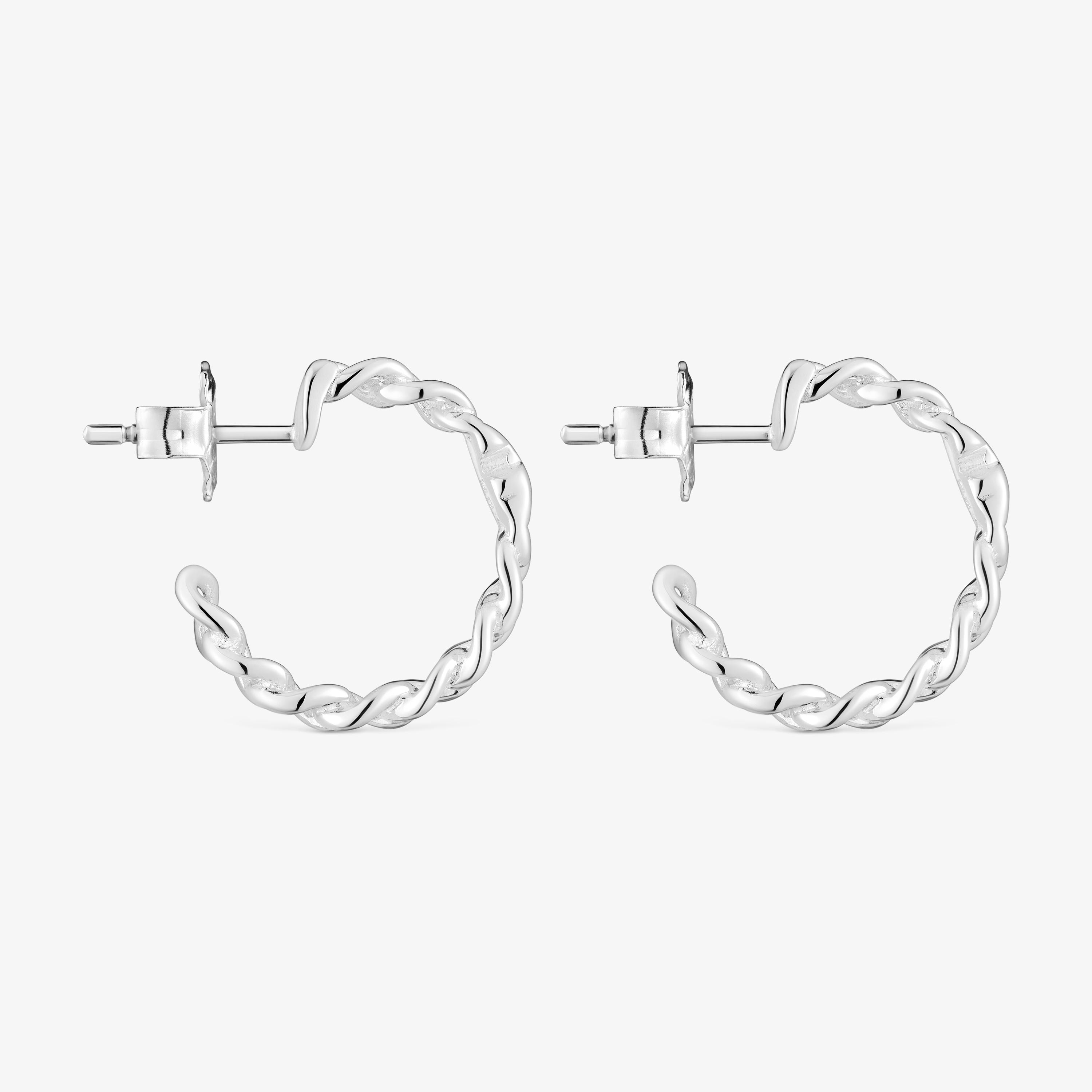 Short silver bear-motif Hoop earrings Bold Motif