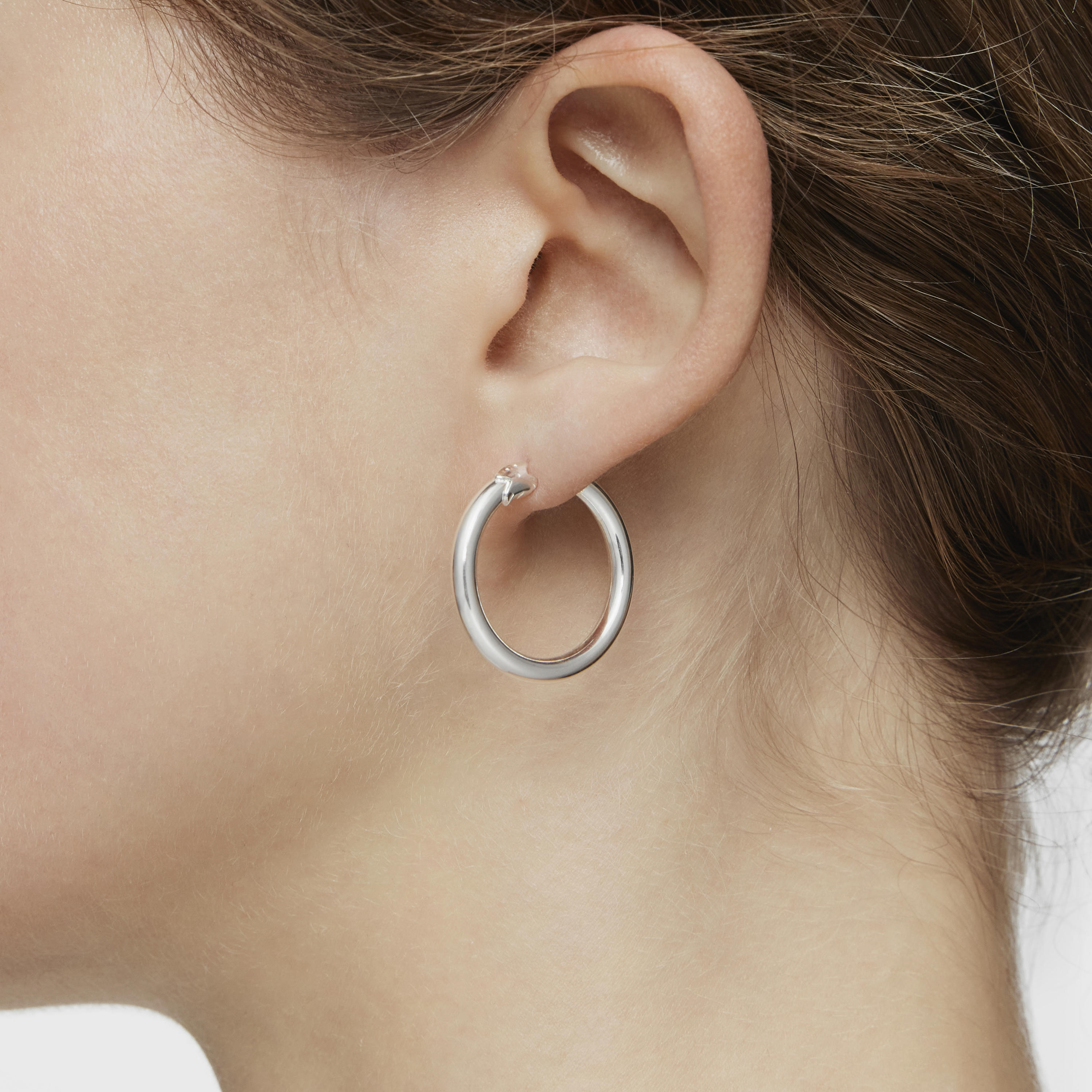 Short/long silver Earrings with rings and details Hold