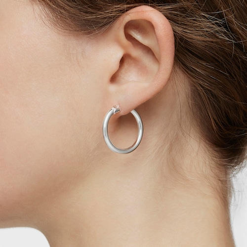 Short/long silver Earrings with rings and details Hold