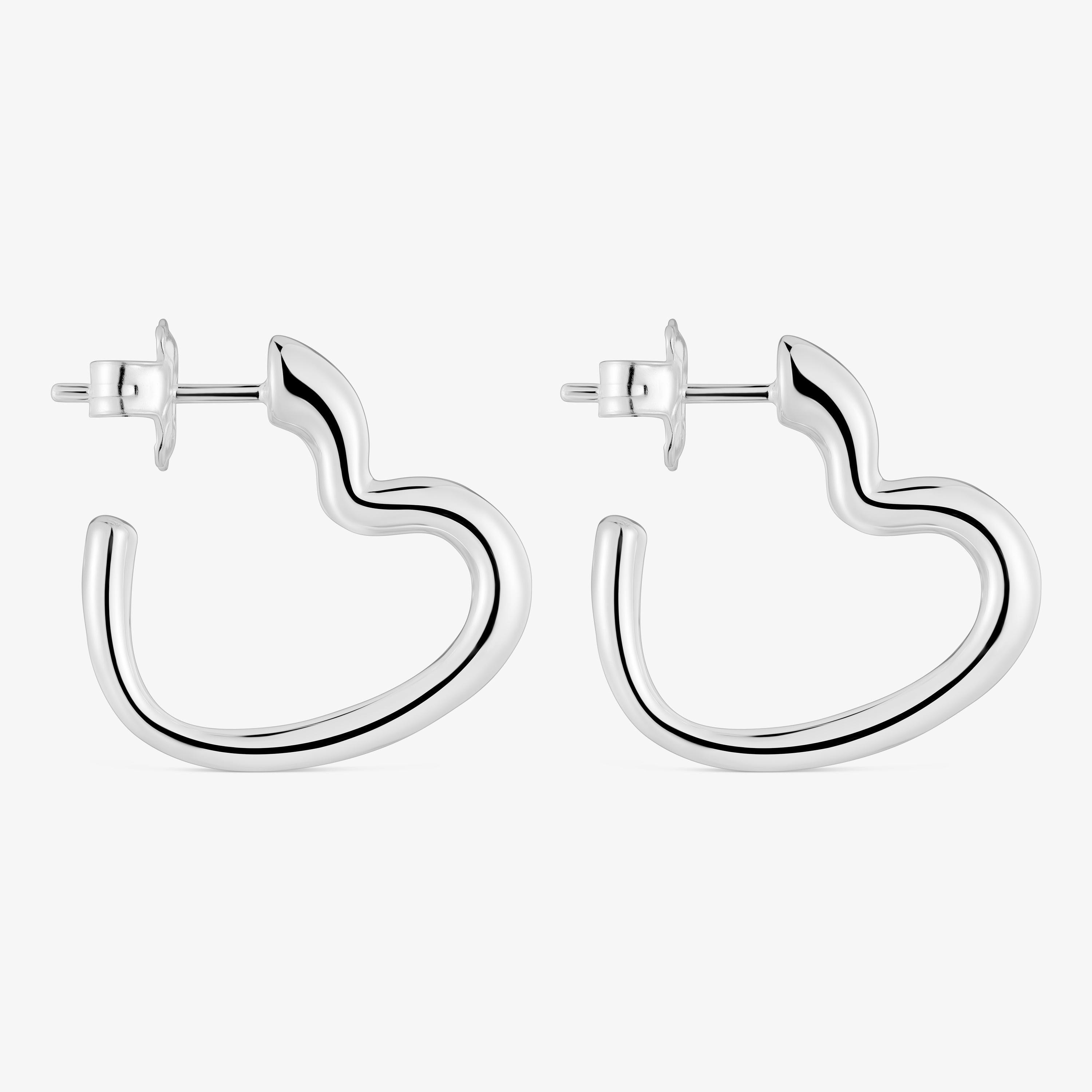 Silver heart Hoop earrings My Other Half