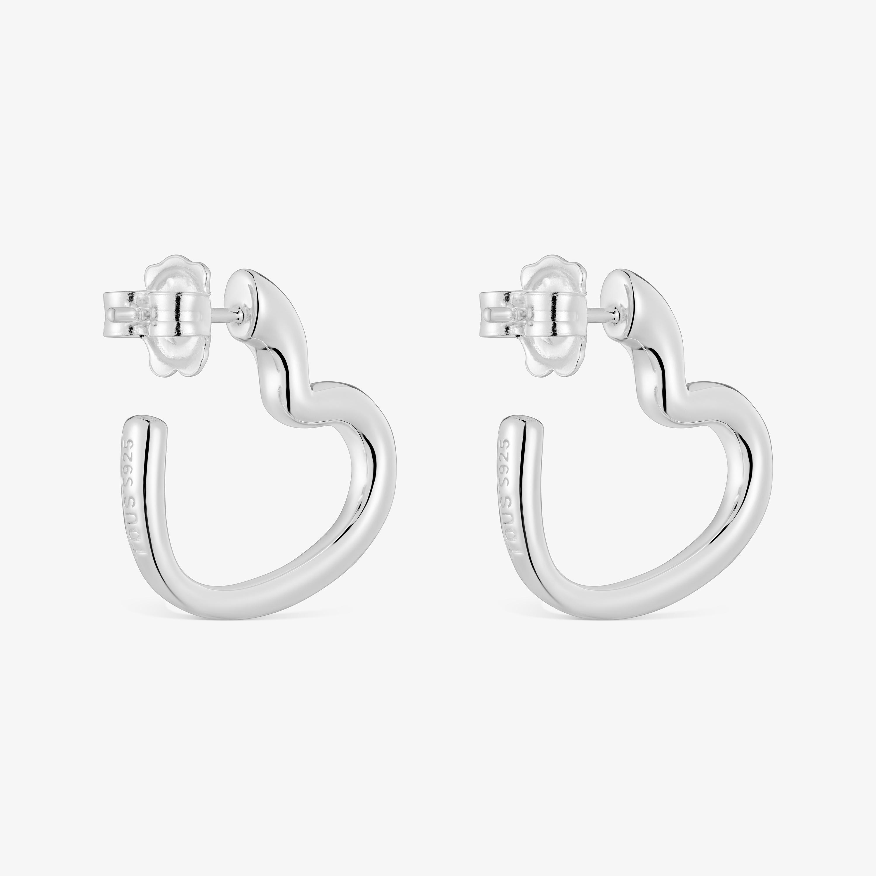 Silver heart Hoop earrings My Other Half
