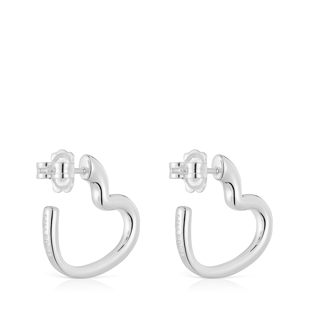Silver heart Hoop earrings My Other Half image number 2
