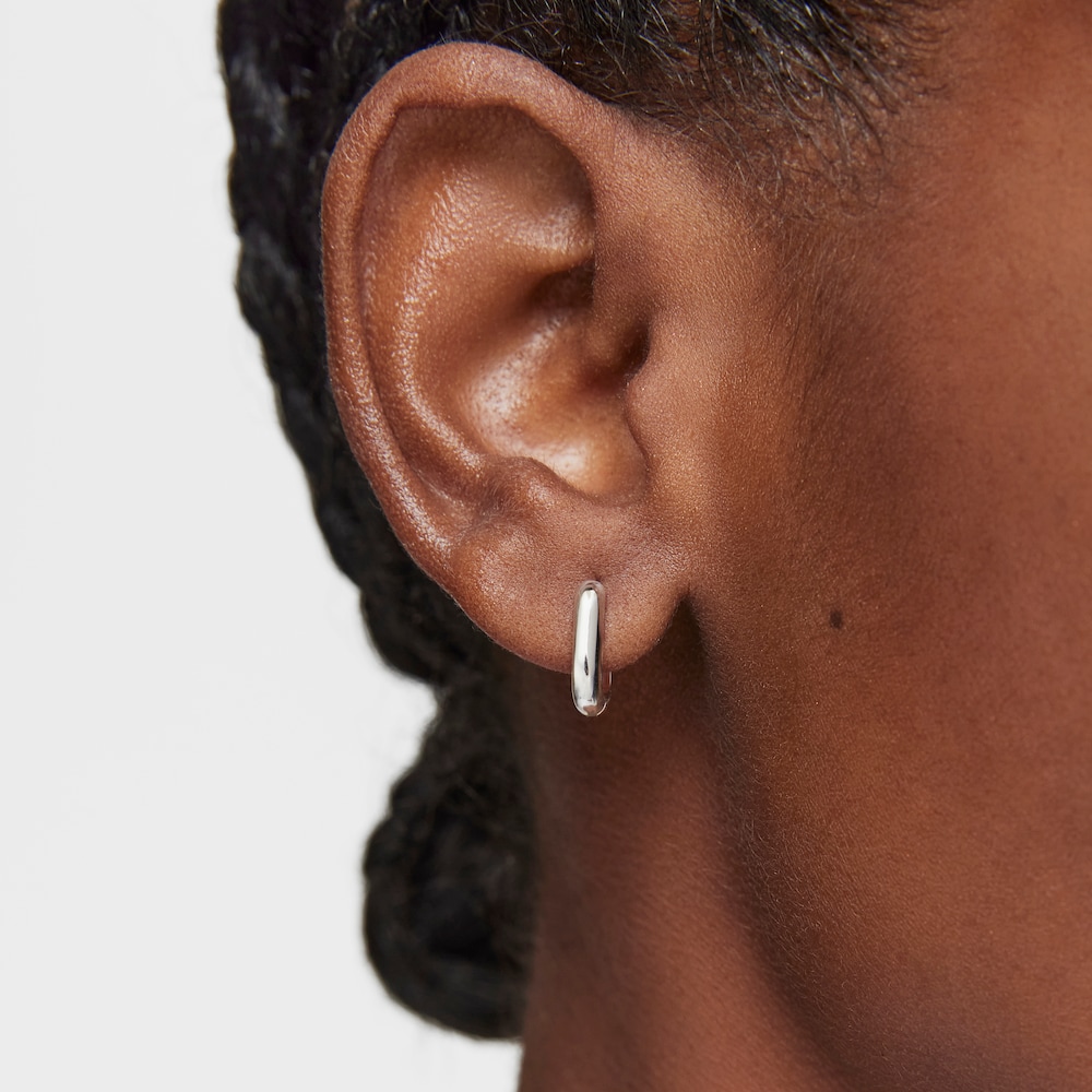 Pendientes aro cortos de plata 12 mm Basicos