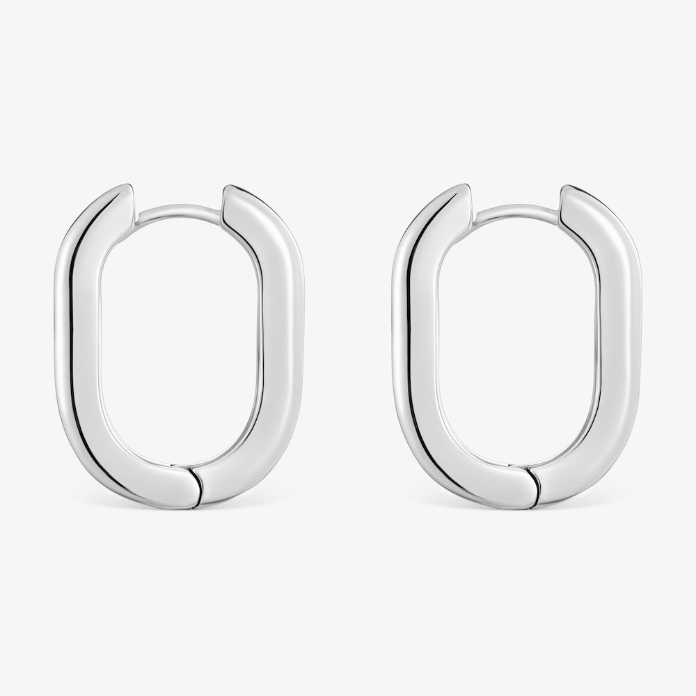 Pendientes aro largos de plata 22 mm Basicos