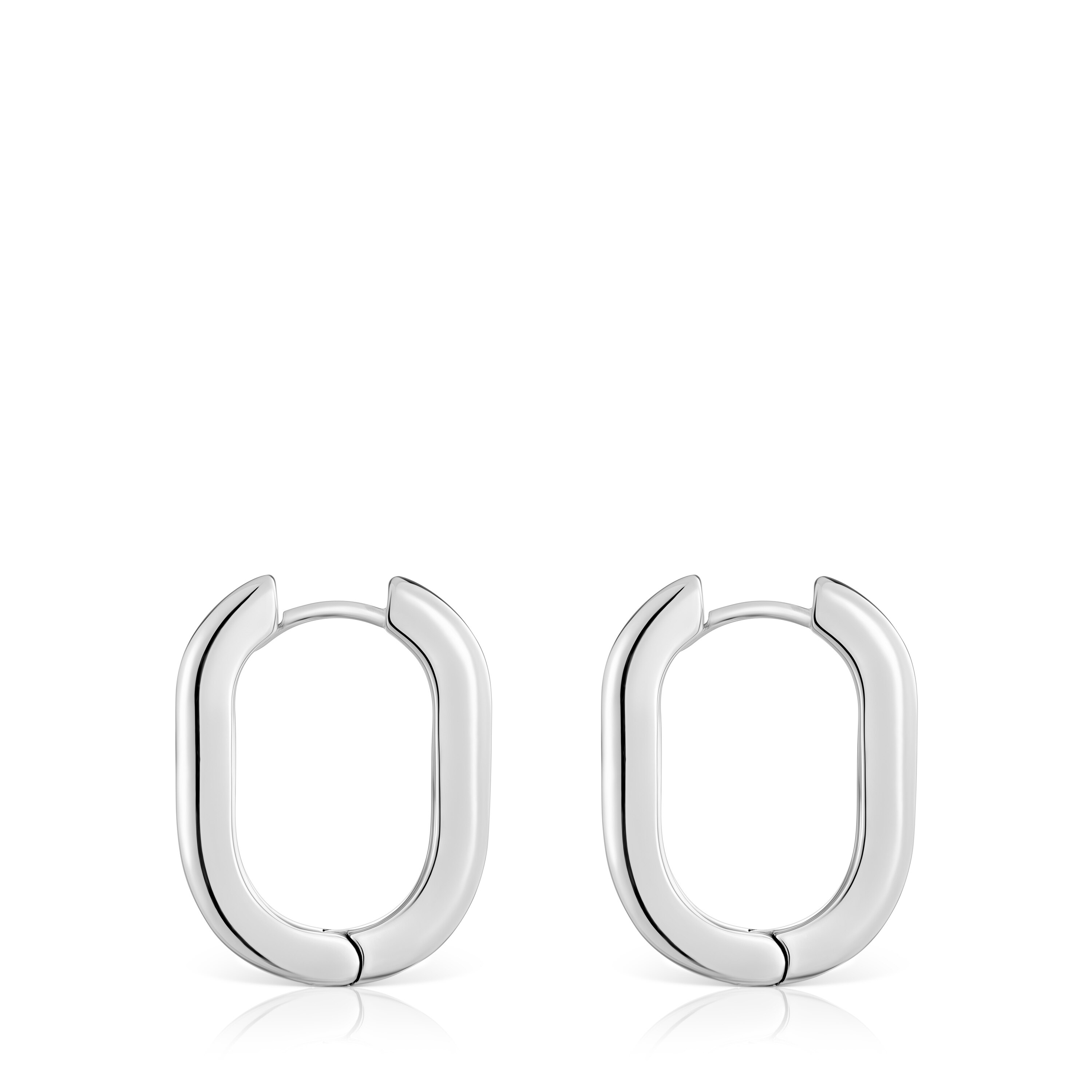 Pendientes aro largos de plata 22 mm Basicos