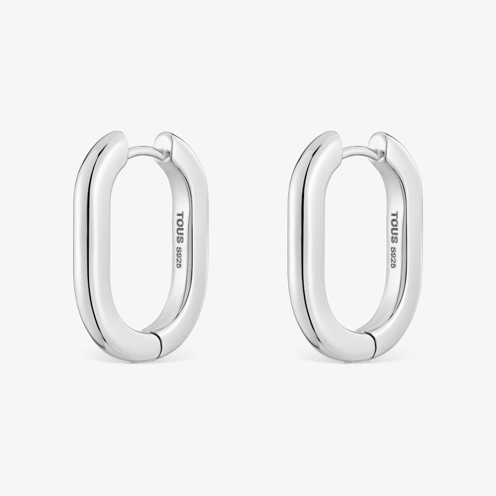 Pendientes aro largos de plata 22 mm Basicos