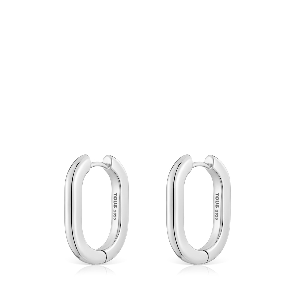 Long 22 mm silver Hoop earrings TOUS Basics image number 2