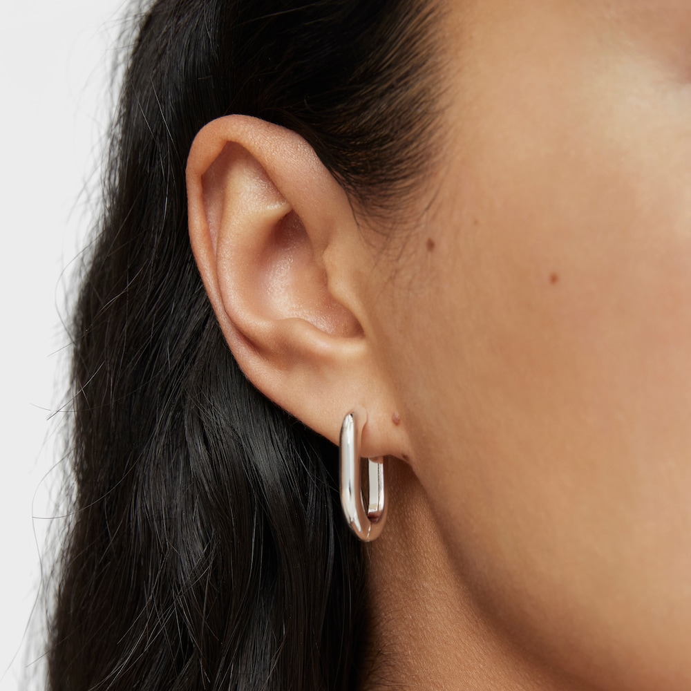 Pendientes aro largos de plata 22 mm Basicos