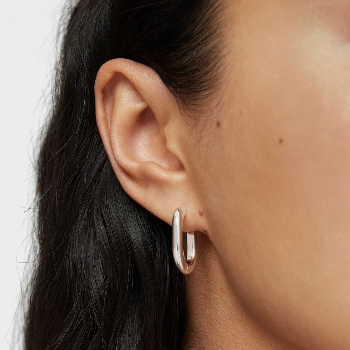 Pendientes aro largos de plata 22 mm Basicos