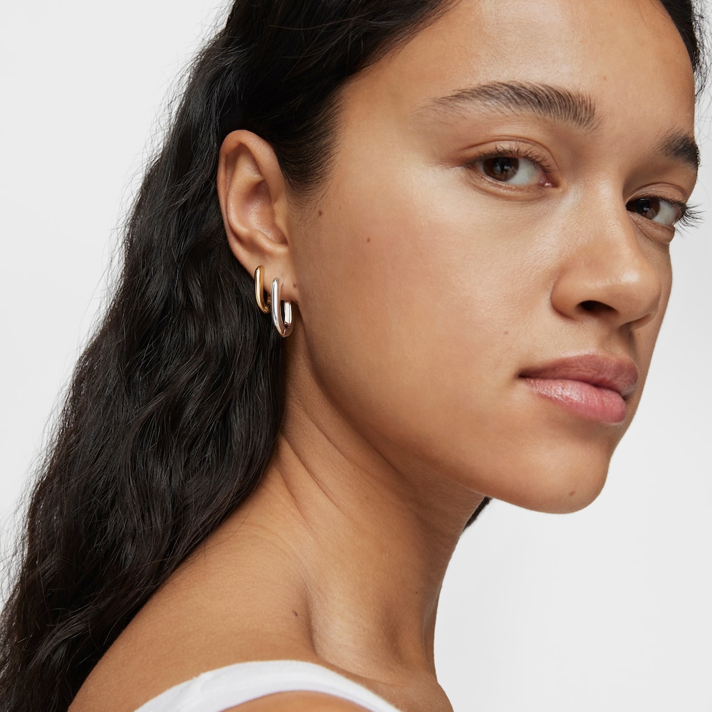 Long 22 mm silver Hoop earrings TOUS Basics image number 4