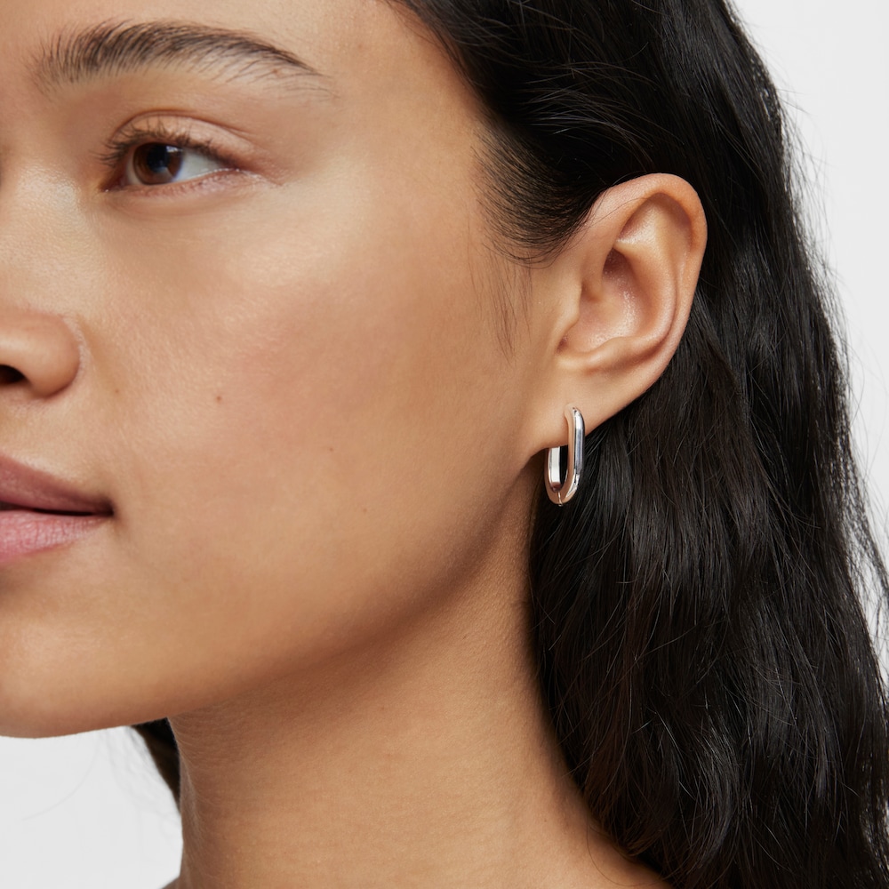 Long 22 mm silver Hoop earrings TOUS Basics image number 5