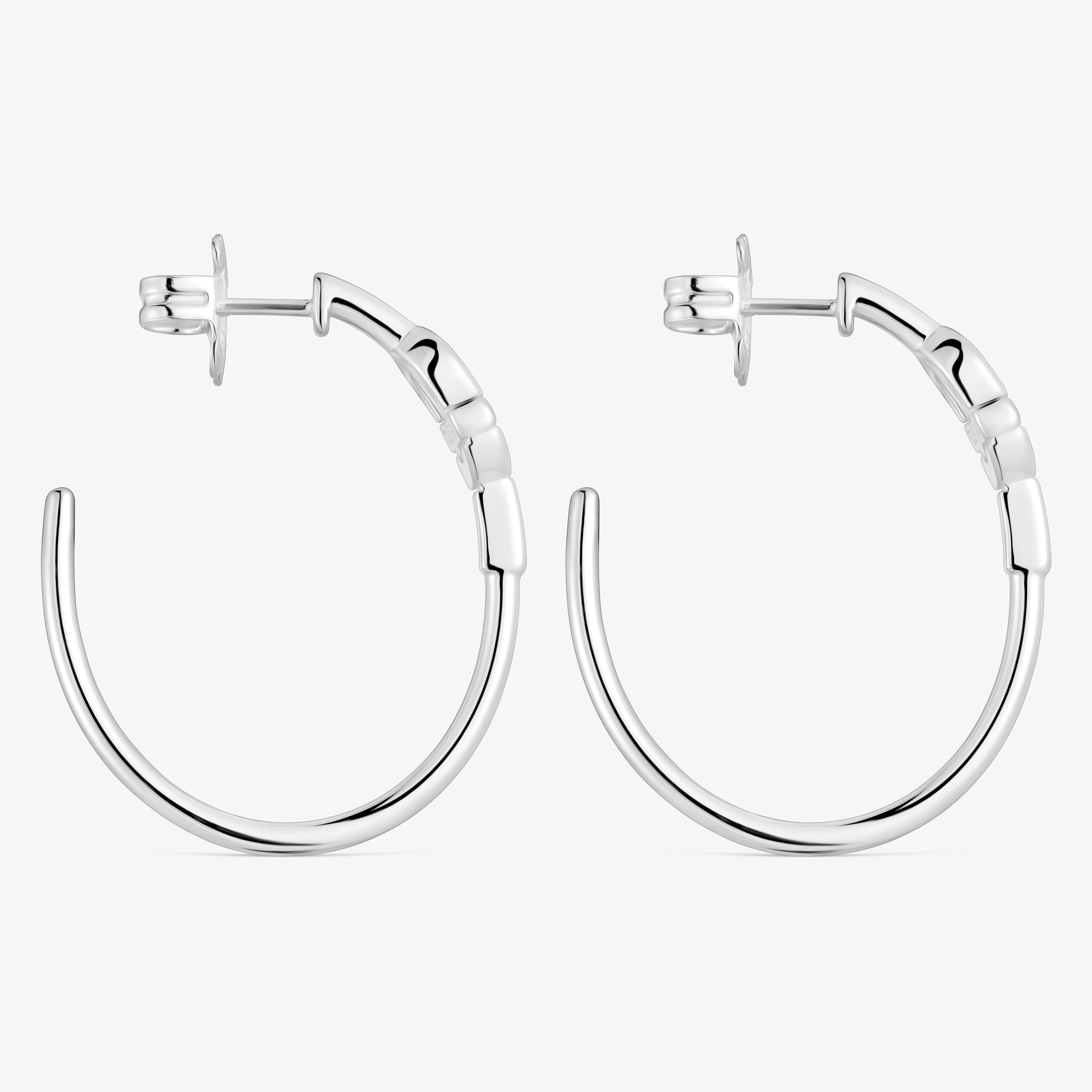 Long silver Hoop earrings with motif TOUS MANIFESTO