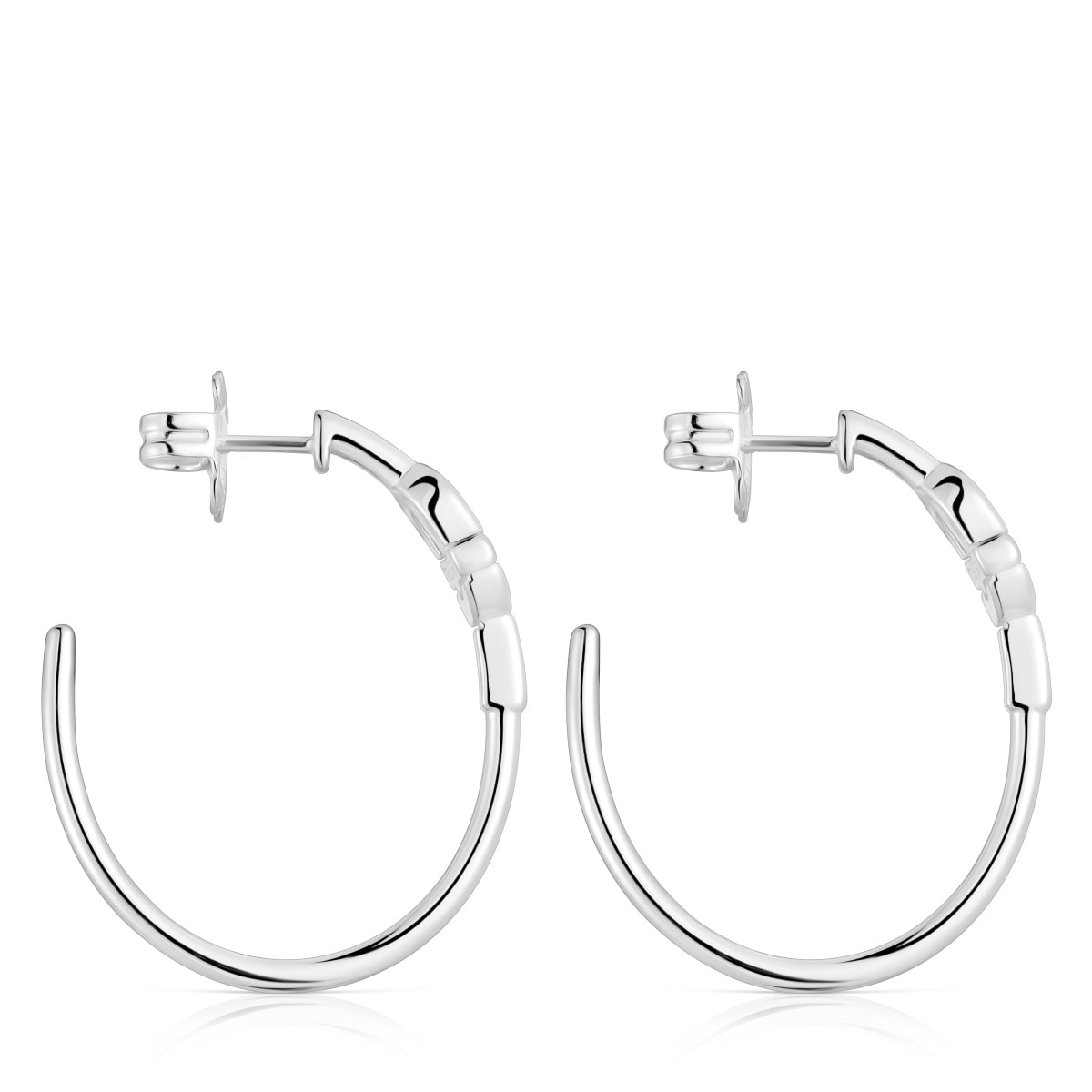 Long silver Hoop earrings with motif TOUS MANIFESTO
